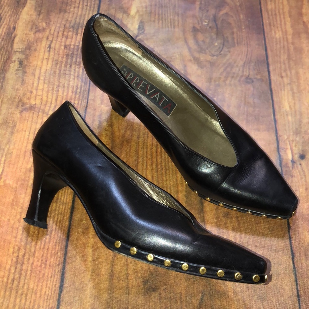 PREVAT~ Italian Leather Studded Leather Pumps~6B